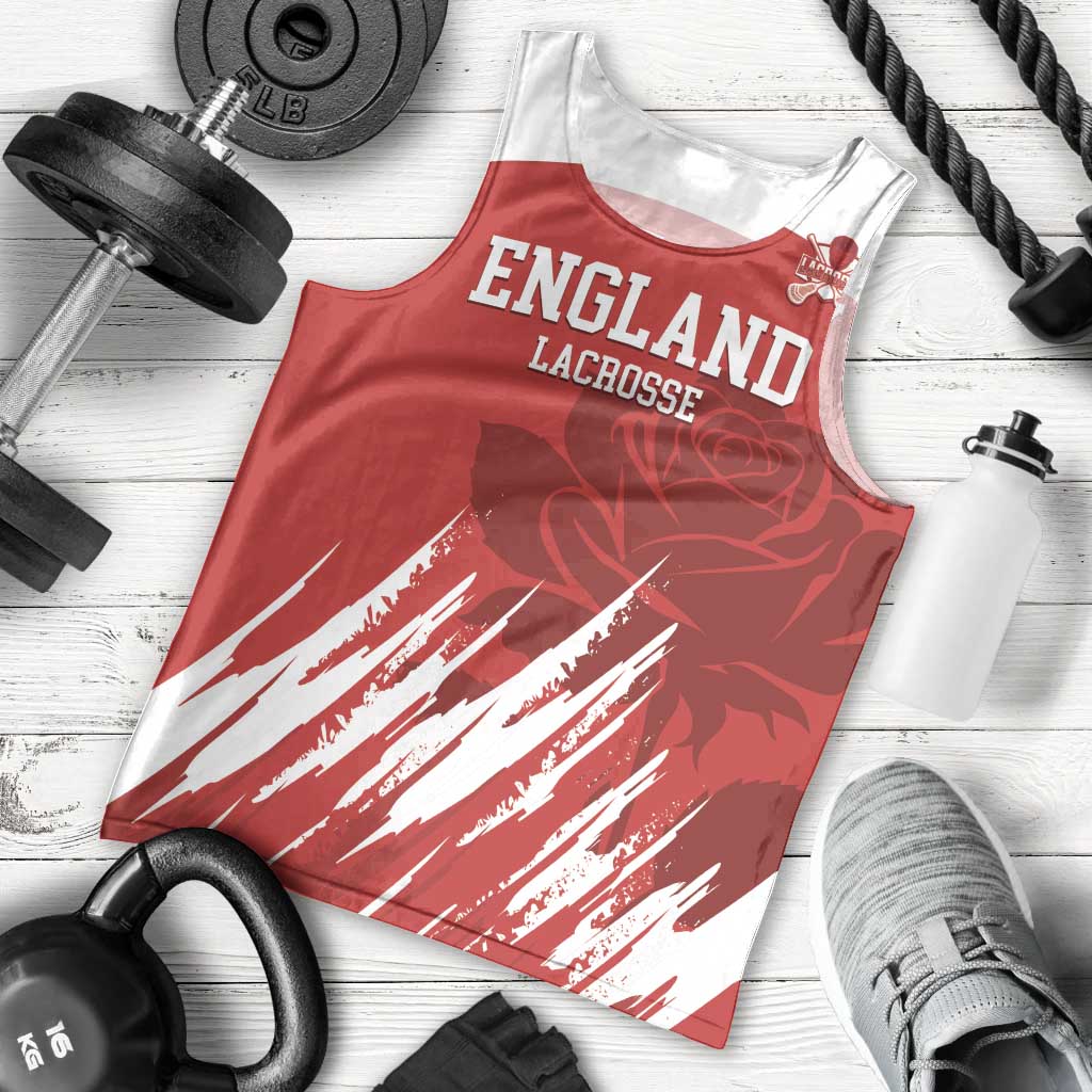Custom England Lacrosse Men Tank Top Go Champions Rose