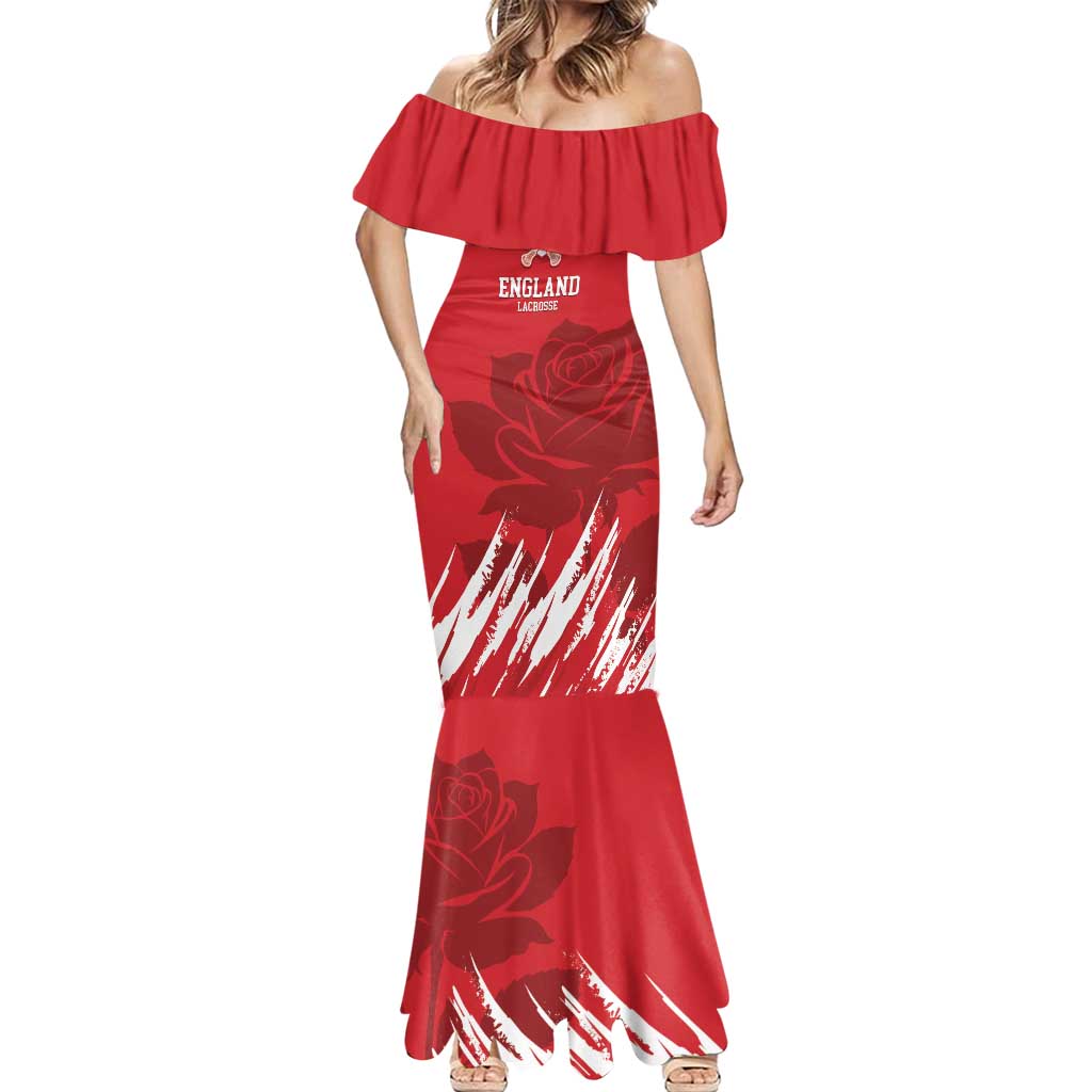 Custom England Lacrosse Mermaid Dress Go Champions Rose