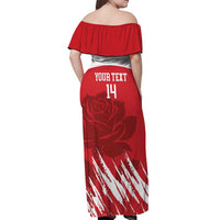 Custom England Lacrosse Off Shoulder Maxi Dress Go Champions Rose
