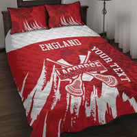 Custom England Lacrosse Quilt Bed Set Go Champions Rose