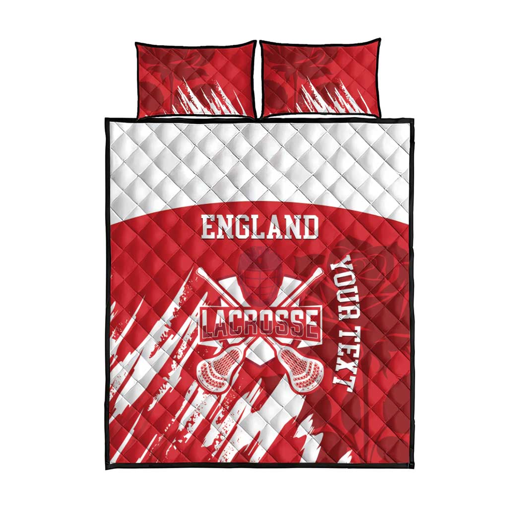 Custom England Lacrosse Quilt Bed Set Go Champions Rose