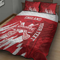 Custom England Lacrosse Quilt Bed Set Go Champions Rose