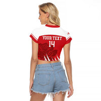 Custom England Lacrosse Raglan Cropped T Shirt Go Champions Rose