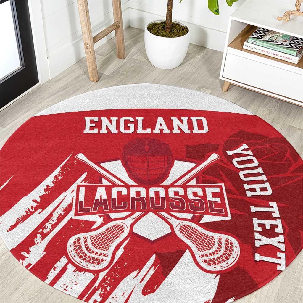 Custom England Lacrosse Round Carpet Go Champions Rose