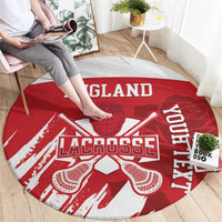 Custom England Lacrosse Round Carpet Go Champions Rose