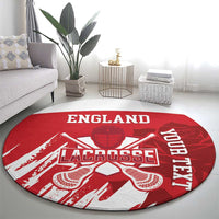Custom England Lacrosse Round Carpet Go Champions Rose