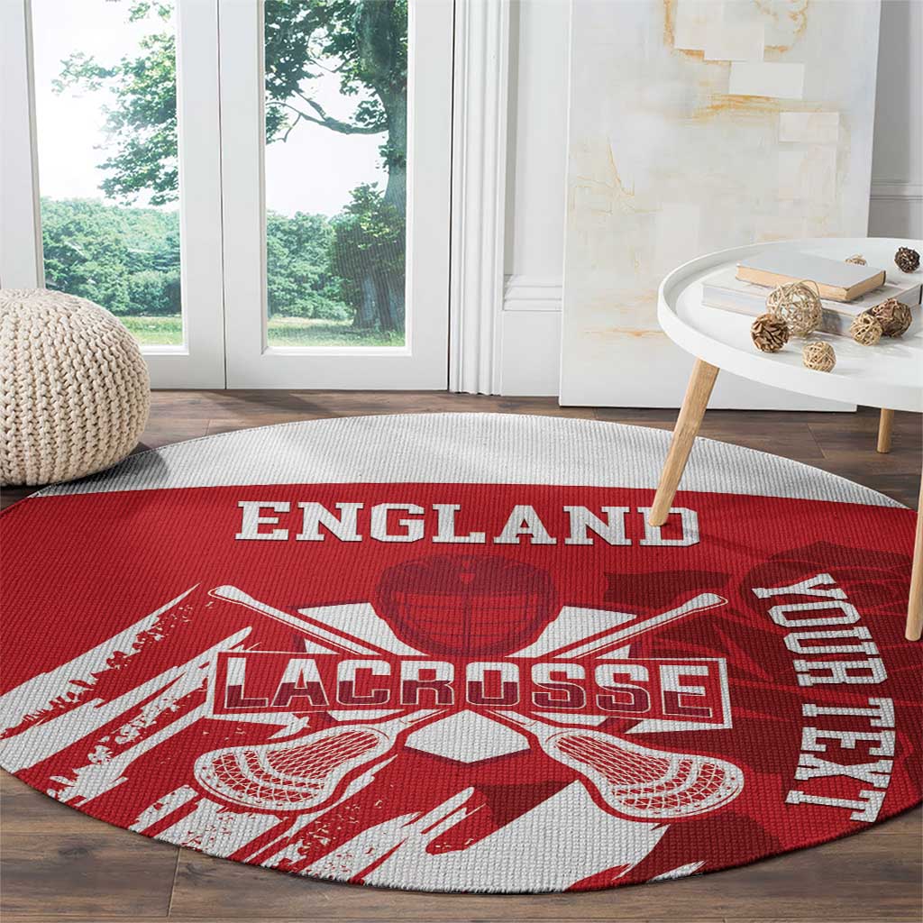Custom England Lacrosse Round Carpet Go Champions Rose