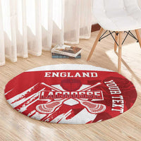 Custom England Lacrosse Round Carpet Go Champions Rose