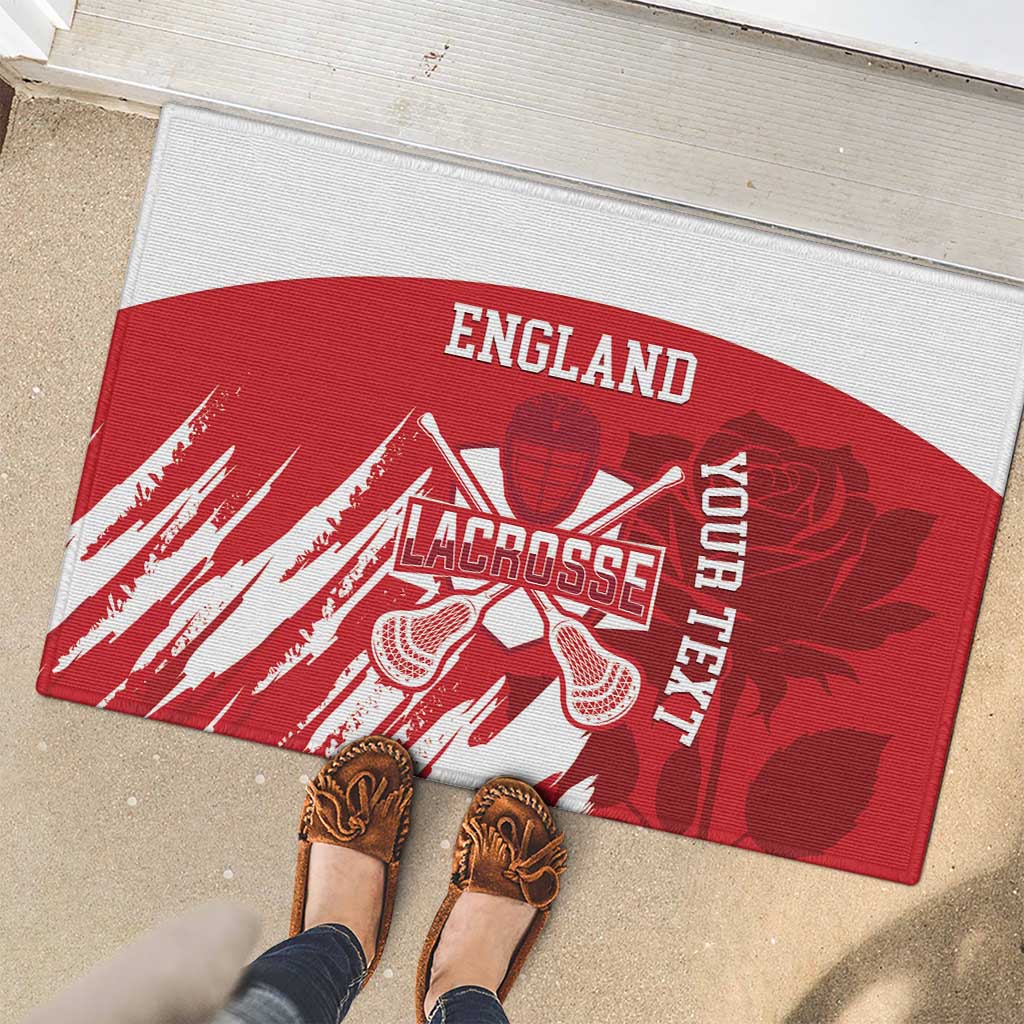 Custom England Lacrosse Rubber Doormat Go Champions Rose
