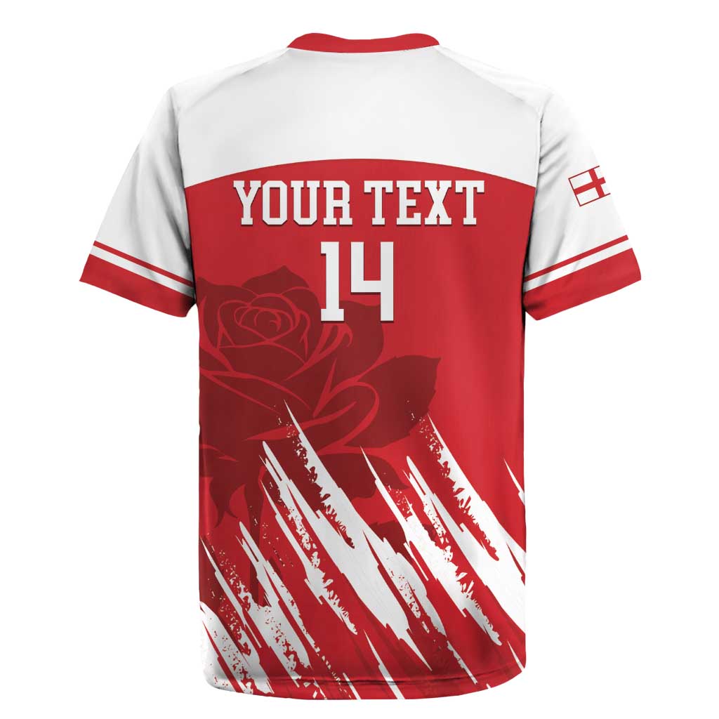 Custom England Lacrosse Rugby Jersey Go Champions Rose