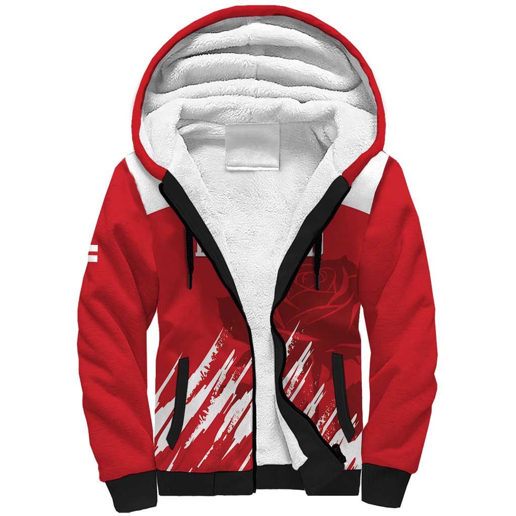 Custom England Lacrosse Sherpa Hoodie Go Champions Rose