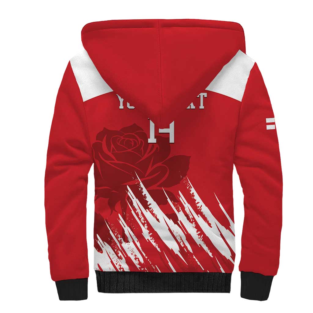 Custom England Lacrosse Sherpa Hoodie Go Champions Rose