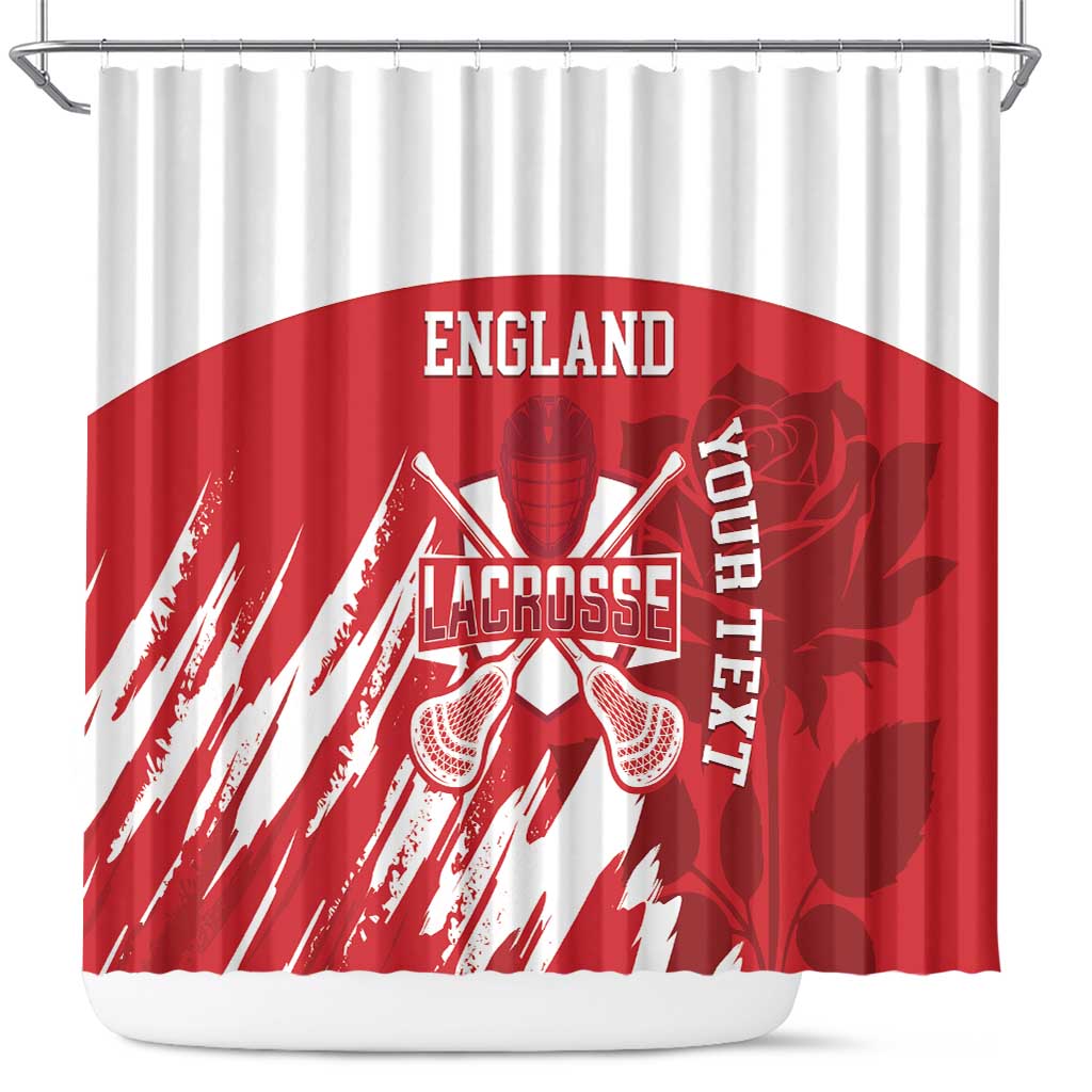 Custom England Lacrosse Shower Curtain Go Champions Rose