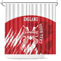 Custom England Lacrosse Shower Curtain Go Champions Rose