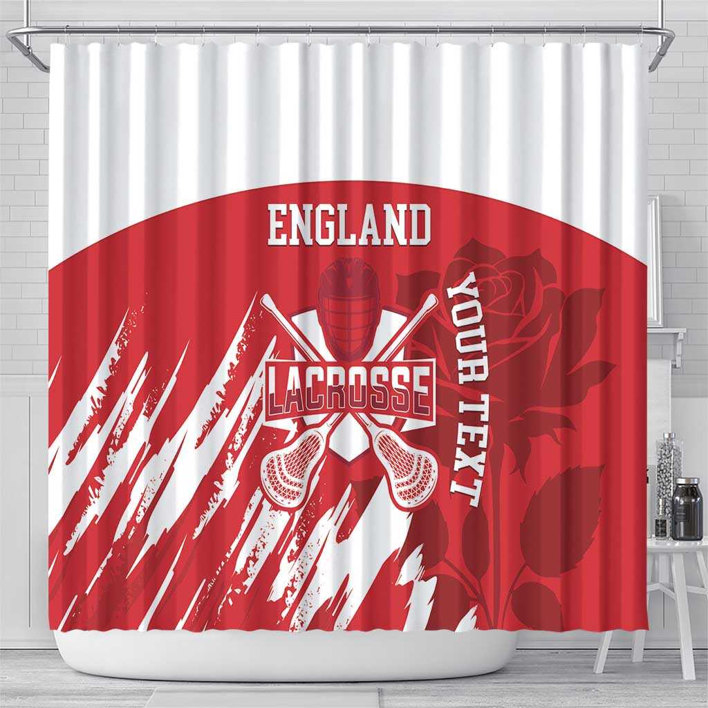 Custom England Lacrosse Shower Curtain Go Champions Rose