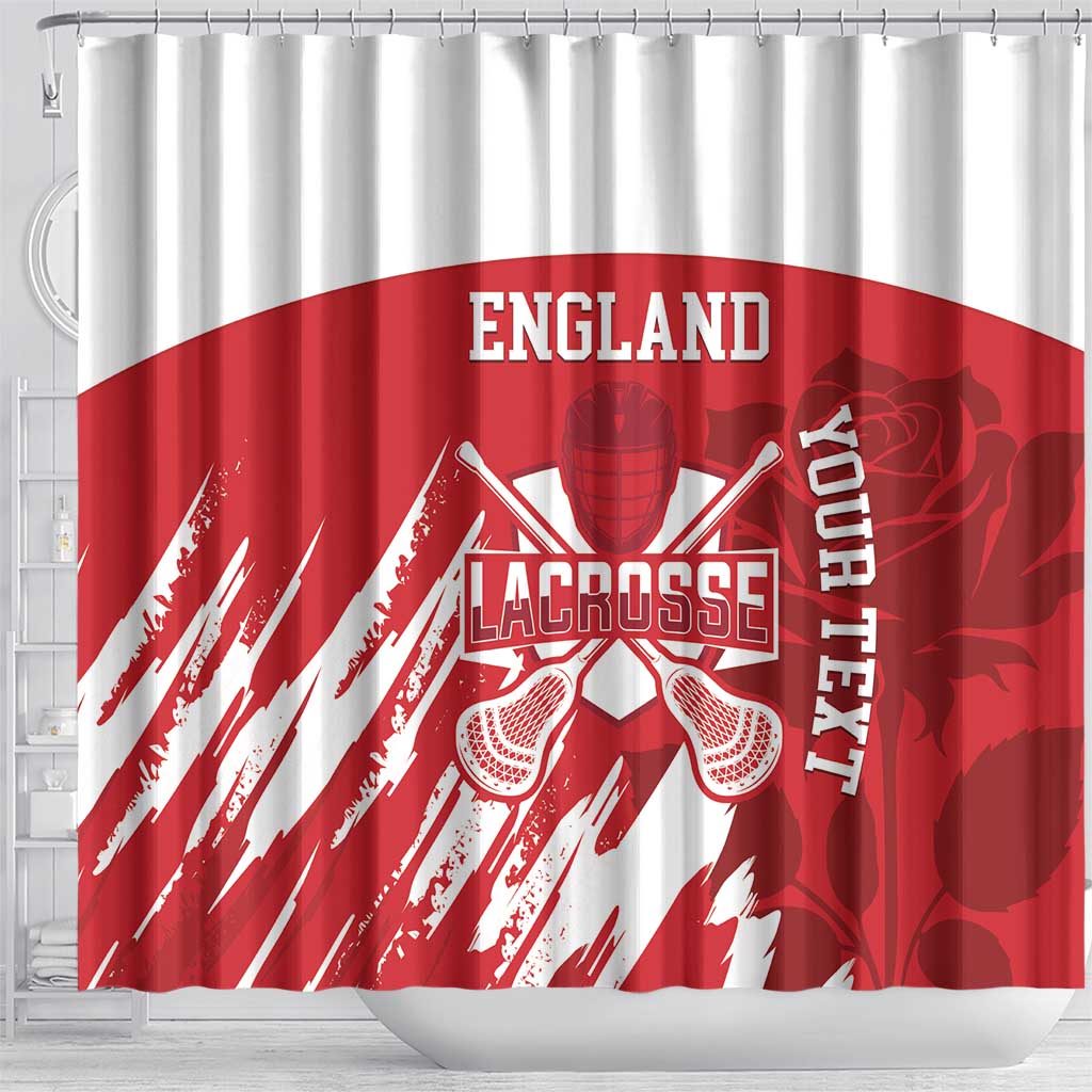 Custom England Lacrosse Shower Curtain Go Champions Rose