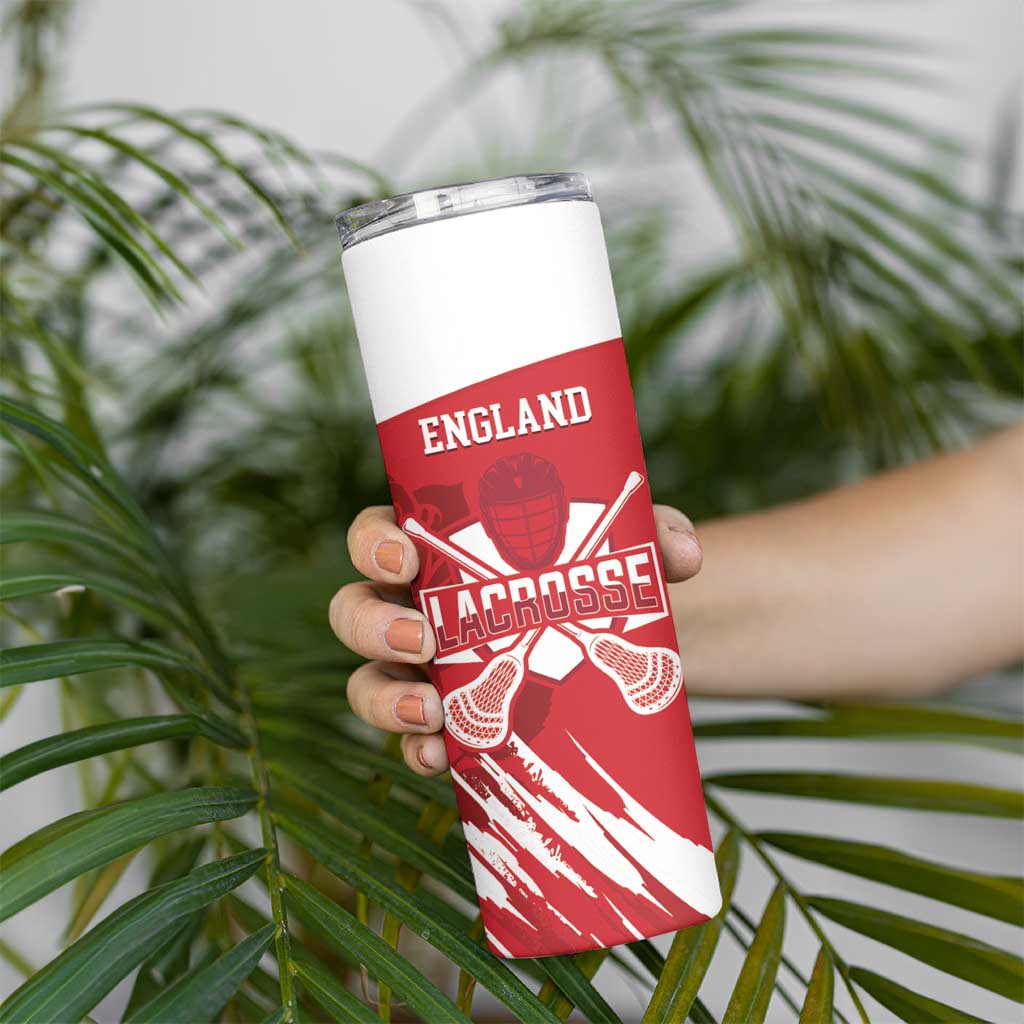 Custom England Lacrosse Skinny Tumbler Go Champions Rose
