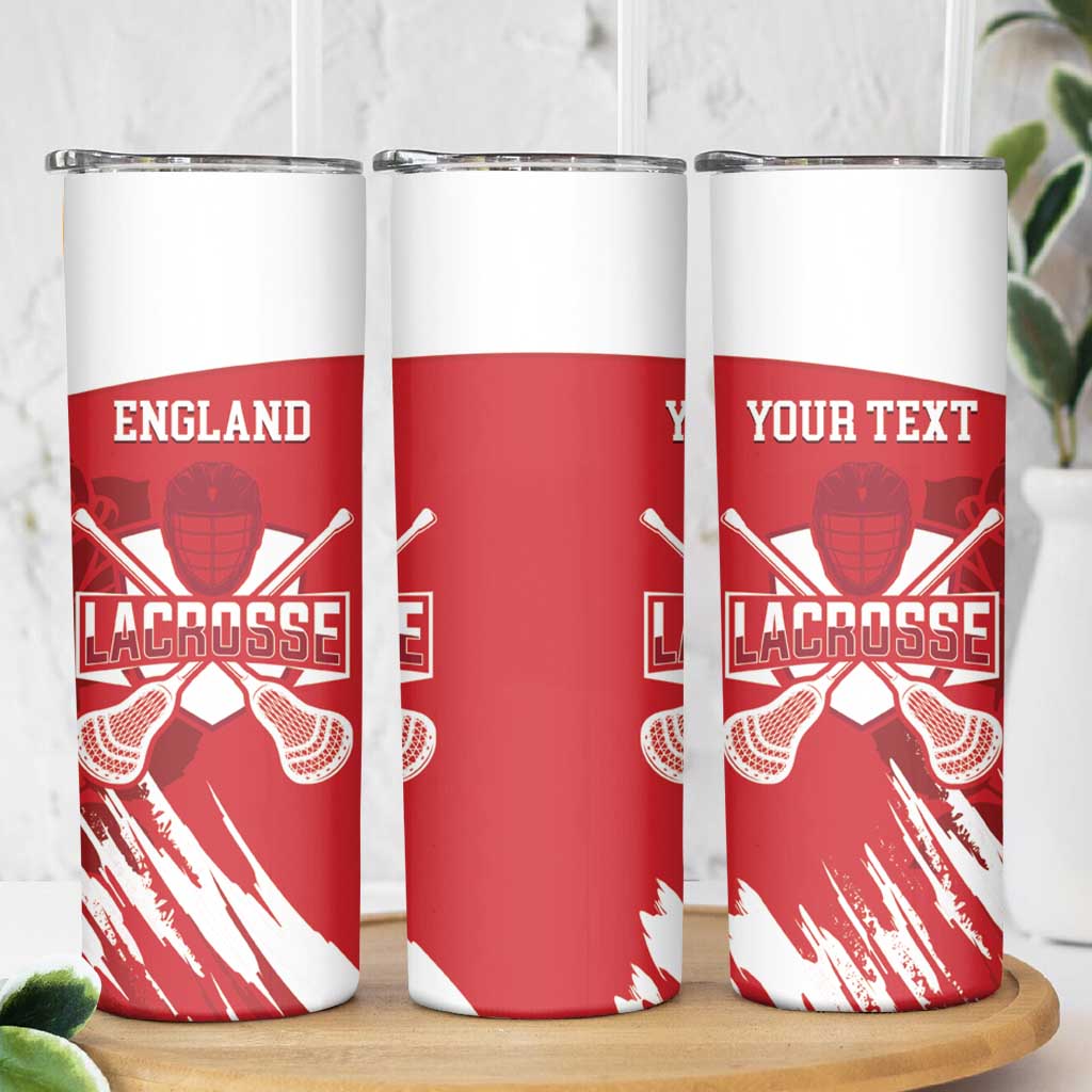 Custom England Lacrosse Skinny Tumbler Go Champions Rose