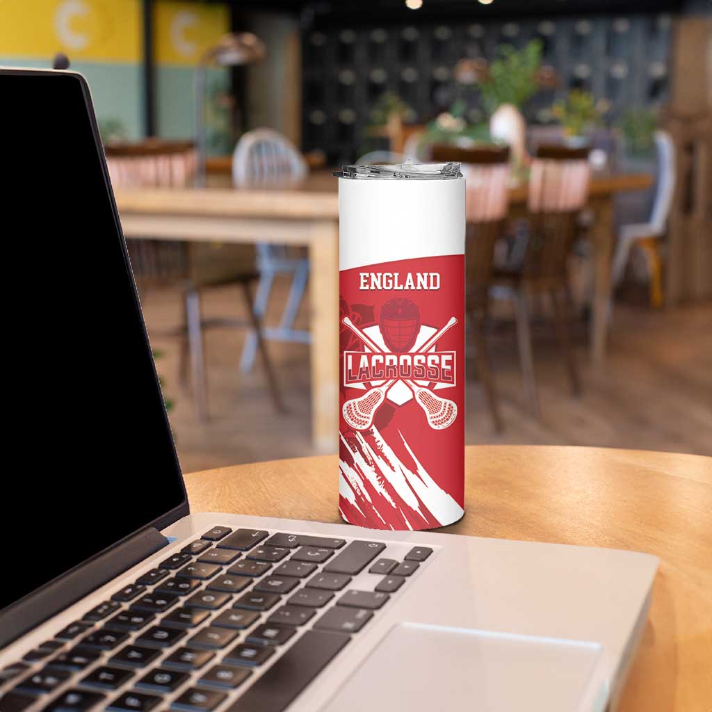 Custom England Lacrosse Skinny Tumbler Go Champions Rose