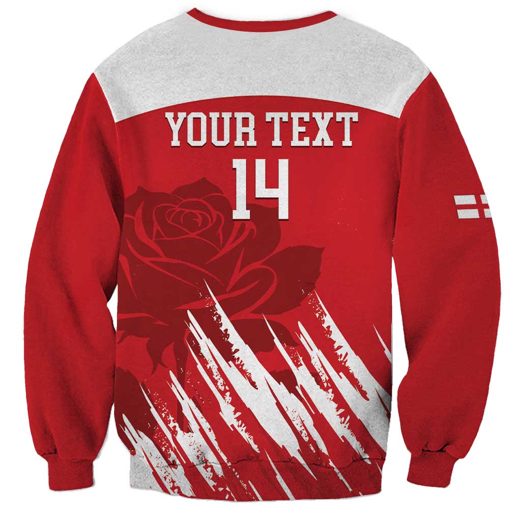 Custom England Lacrosse Sweatshirt Go Champions Rose