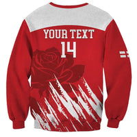 Custom England Lacrosse Sweatshirt Go Champions Rose