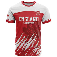 Custom England Lacrosse T Shirt Go Champions Rose