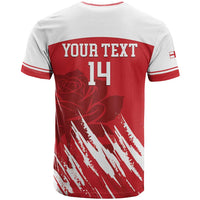 Custom England Lacrosse T Shirt Go Champions Rose