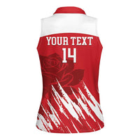 Custom England Lacrosse Women Sleeveless Polo Shirt Go Champions Rose