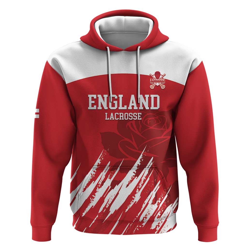 Custom England Lacrosse Zip Hoodie Go Champions Rose