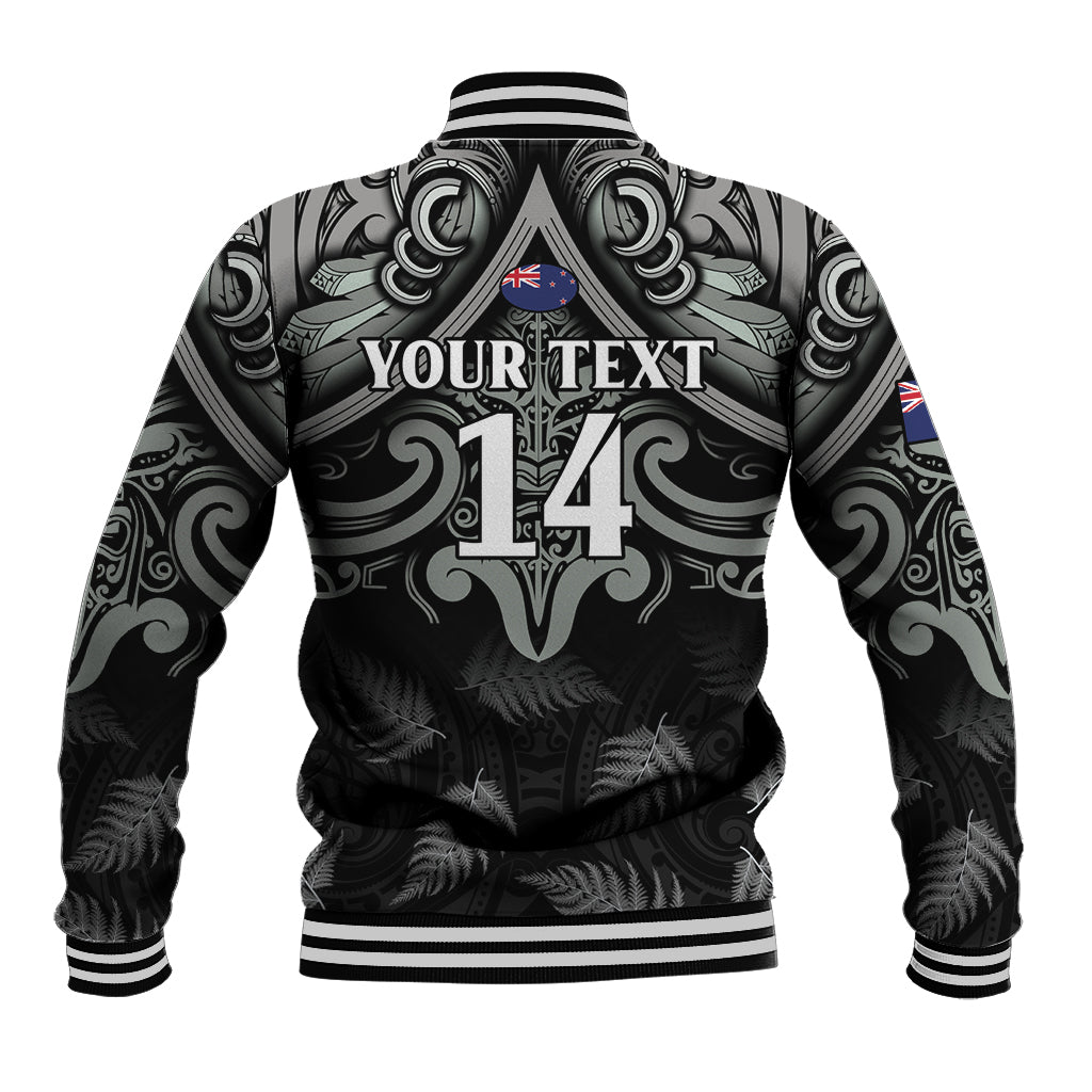 Custom New Zealand Silver Fern Rugby Baseball Jacket All Black Since 1892 Aotearoa Moko Maori - Wonder Print Shop