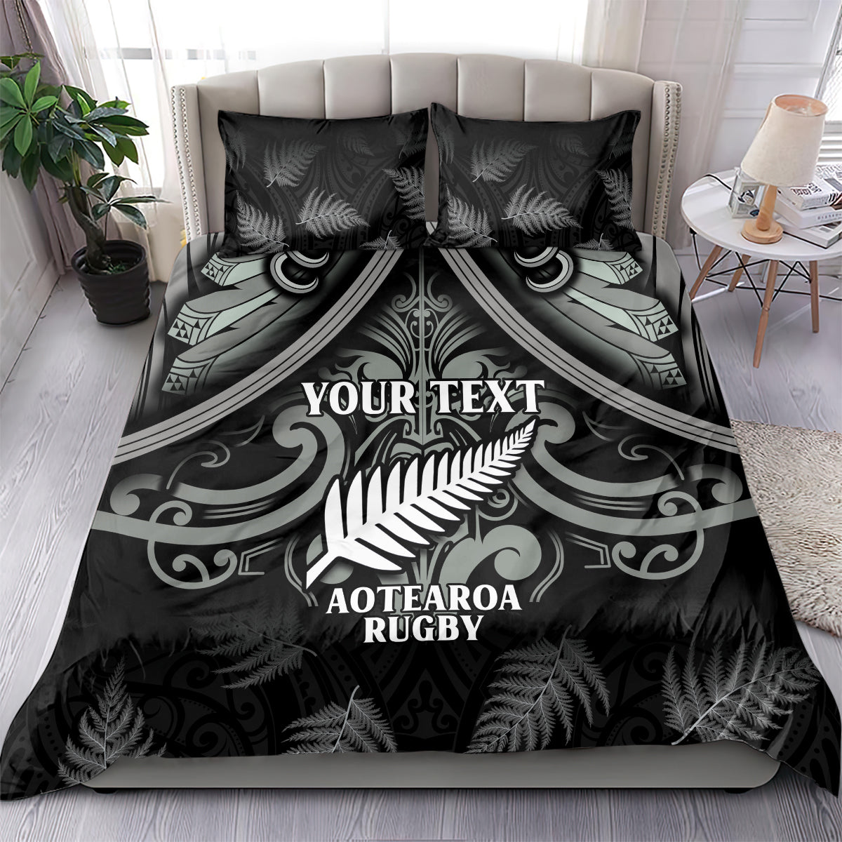 Custom New Zealand Silver Fern Rugby Bedding Set All Black Since 1892 Aotearoa Moko Maori - Wonder Print Shop