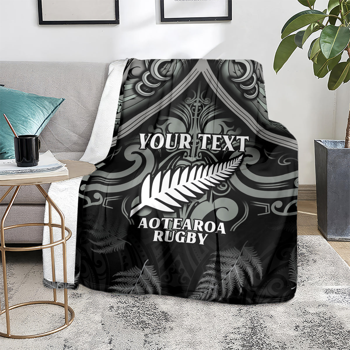 Custom New Zealand Silver Fern Rugby Blanket All Black Since 1892 Aotearoa Moko Maori