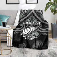 Custom New Zealand Silver Fern Rugby Blanket All Black Since 1892 Aotearoa Moko Maori