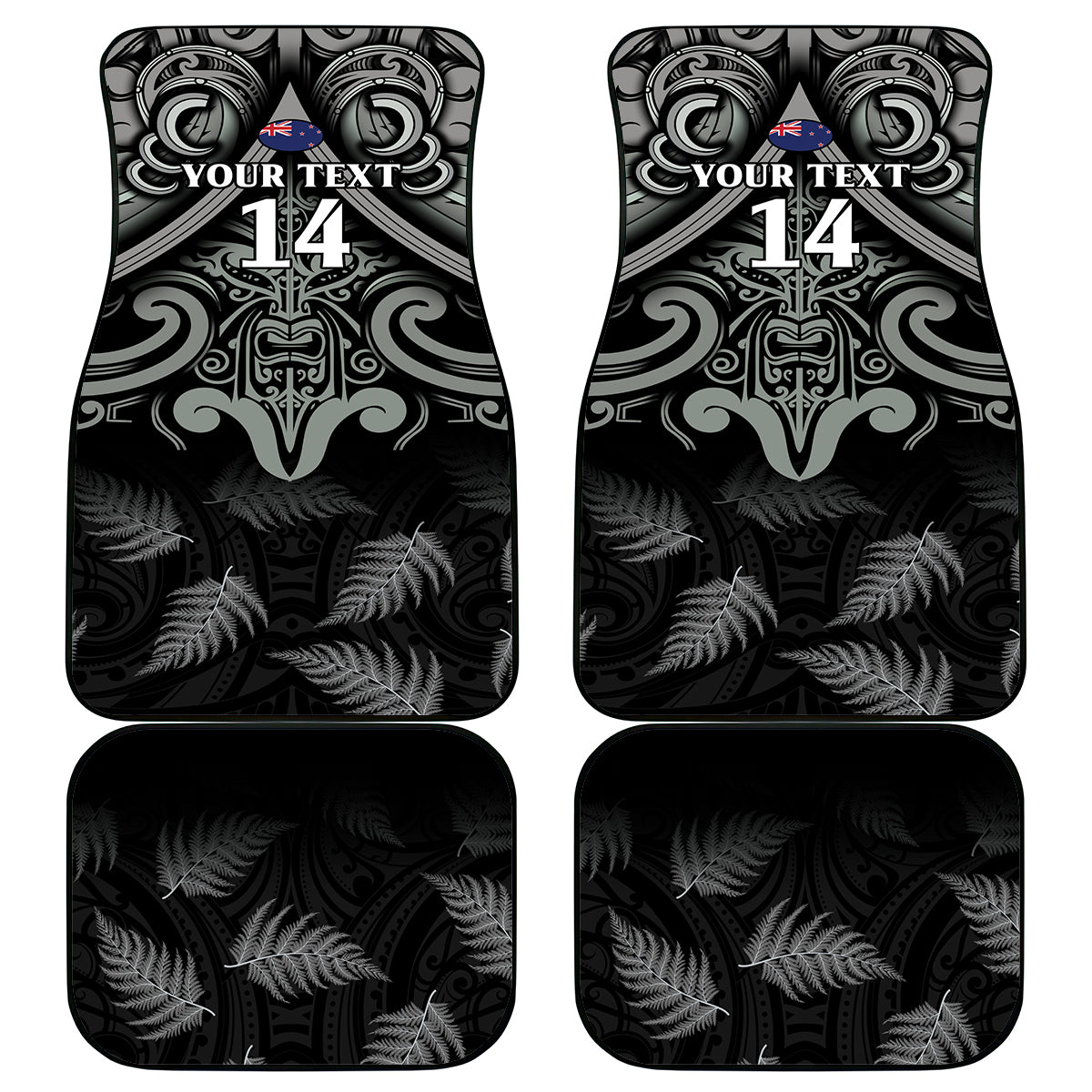 Custom New Zealand Silver Fern Rugby Car Mats All Black Since 1892 Aotearoa Moko Maori - Wonder Print Shop