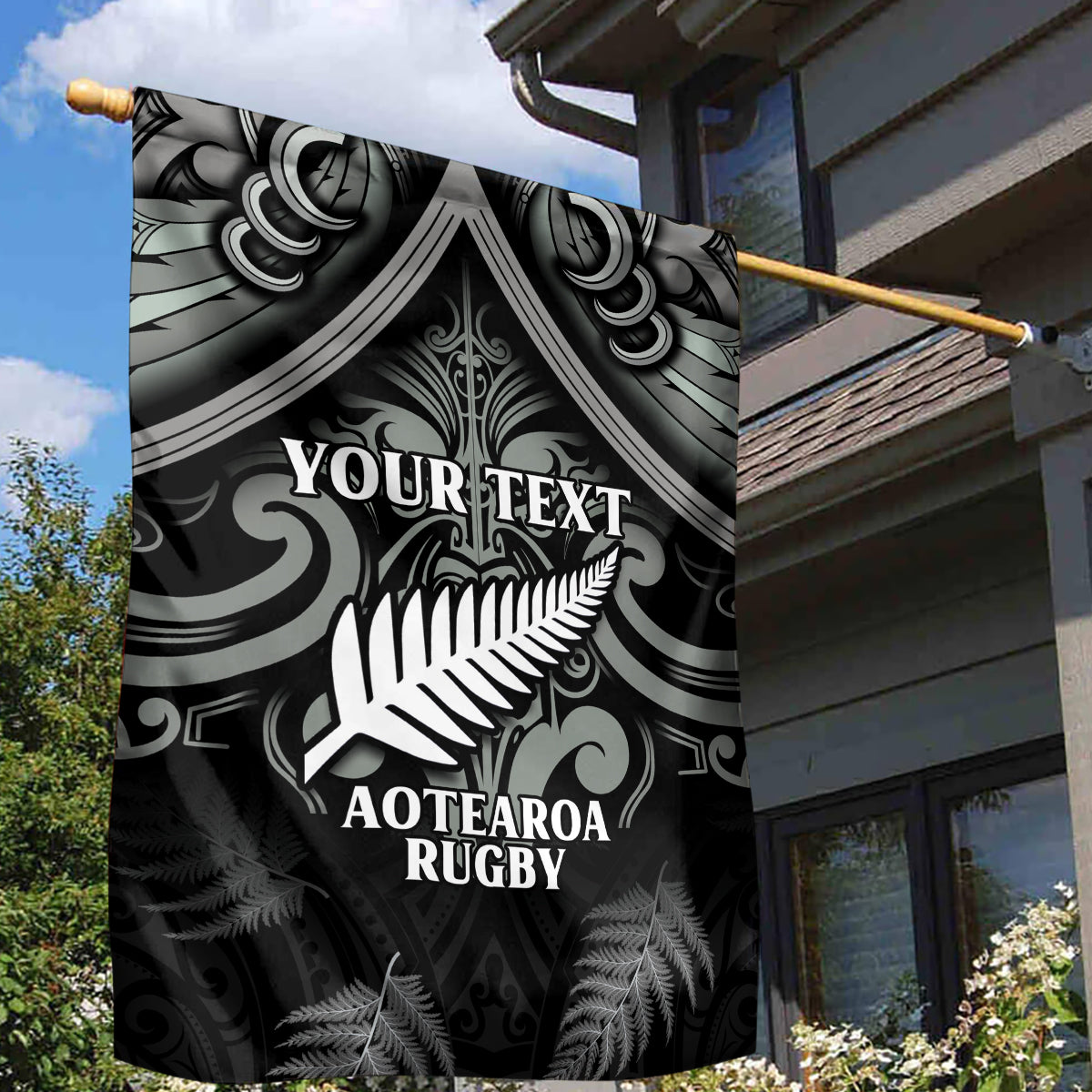 Custom New Zealand Silver Fern Rugby Garden Flag All Black Since 1892 Aotearoa Moko Maori - Wonder Print Shop