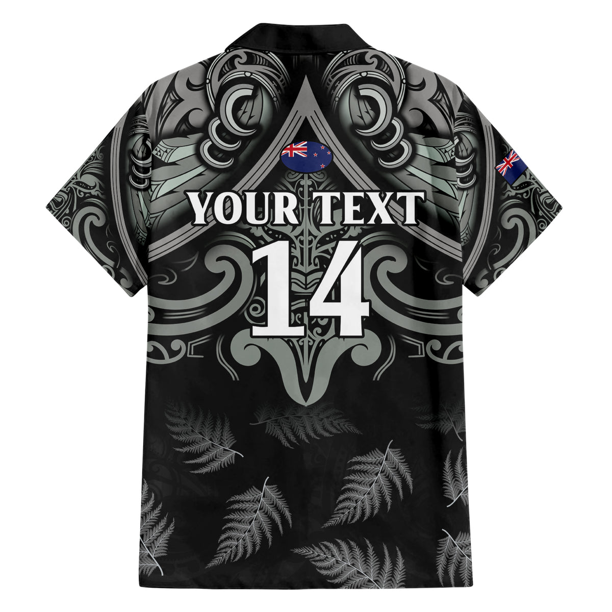 Custom New Zealand Silver Fern Rugby Hawaiian Shirt All Black Since 1892 Aotearoa Moko Maori - Wonder Print Shop