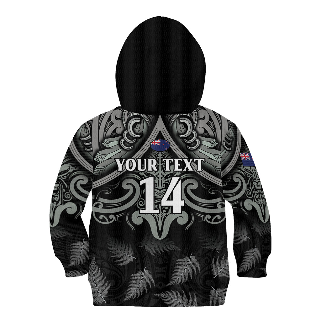 Custom New Zealand Silver Fern Rugby Kid Hoodie All Black Since 1892 Aotearoa Moko Maori - Wonder Print Shop