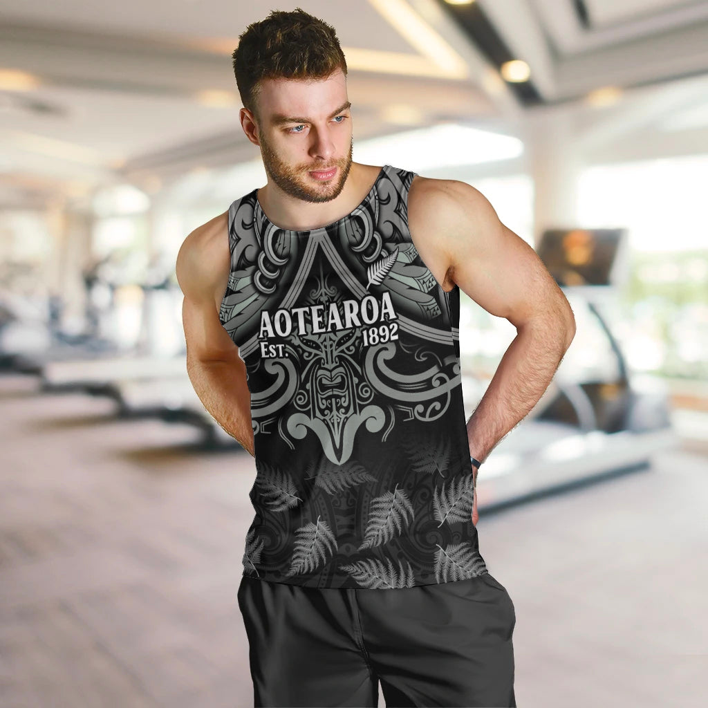 Custom New Zealand Silver Fern Rugby Men Tank Top All Black Since 1892 Aotearoa Moko Maori - Wonder Print Shop