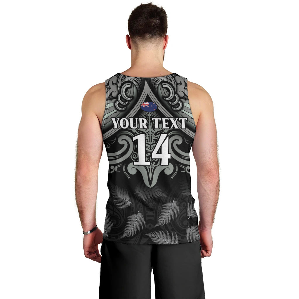 Custom New Zealand Silver Fern Rugby Men Tank Top All Black Since 1892 Aotearoa Moko Maori - Wonder Print Shop