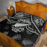 Custom New Zealand Silver Fern Rugby Quilt All Black Since 1892 Aotearoa Moko Maori - Wonder Print Shop