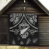 Custom New Zealand Silver Fern Rugby Quilt All Black Since 1892 Aotearoa Moko Maori - Wonder Print Shop