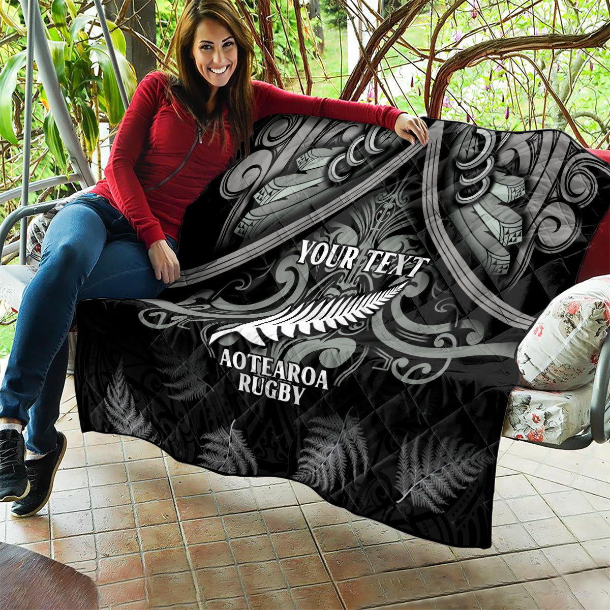 Custom New Zealand Silver Fern Rugby Quilt All Black Since 1892 Aotearoa Moko Maori - Wonder Print Shop