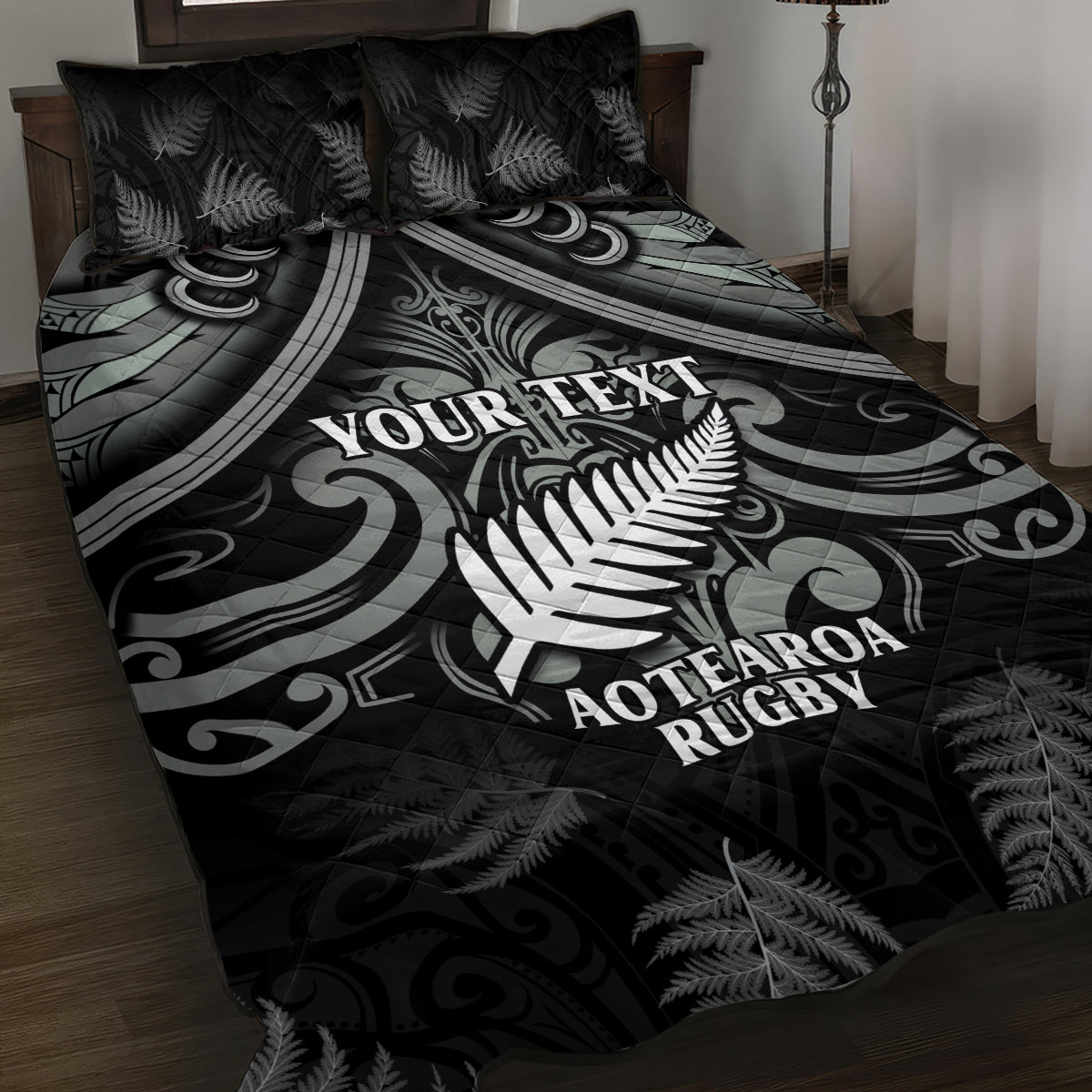 Custom New Zealand Silver Fern Rugby Quilt Bed Set All Black Since 1892 Aotearoa Moko Maori
