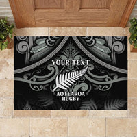 Custom New Zealand Silver Fern Rugby Rubber Doormat All Black Since 1892 Aotearoa Moko Maori - Wonder Print Shop