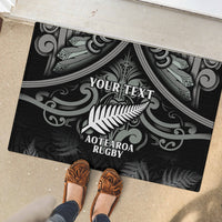 Custom New Zealand Silver Fern Rugby Rubber Doormat All Black Since 1892 Aotearoa Moko Maori - Wonder Print Shop