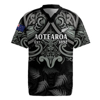 Custom New Zealand Silver Fern Rugby Rugby Jersey All Black Since 1892 Aotearoa Moko Maori - Wonder Print Shop