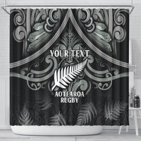 Custom New Zealand Silver Fern Rugby Shower Curtain All Black Since 1892 Aotearoa Moko Maori
