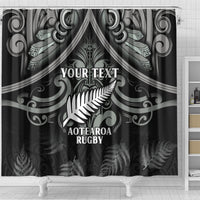 Custom New Zealand Silver Fern Rugby Shower Curtain All Black Since 1892 Aotearoa Moko Maori