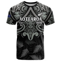 Custom New Zealand Silver Fern Rugby T Shirt All Black Since 1892 Aotearoa Moko Maori - Wonder Print Shop