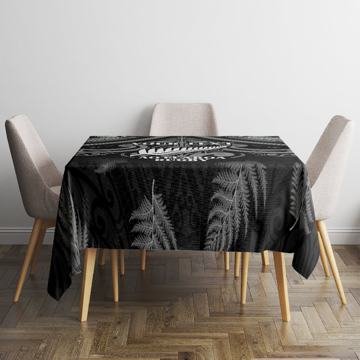 Custom New Zealand Silver Fern Rugby Tablecloth All Black Since 1892 Aotearoa Moko Maori - Wonder Print Shop